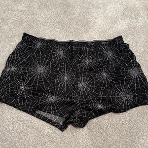 PINK Victoria's Secret Black Web Pattern Pajama Shorts
